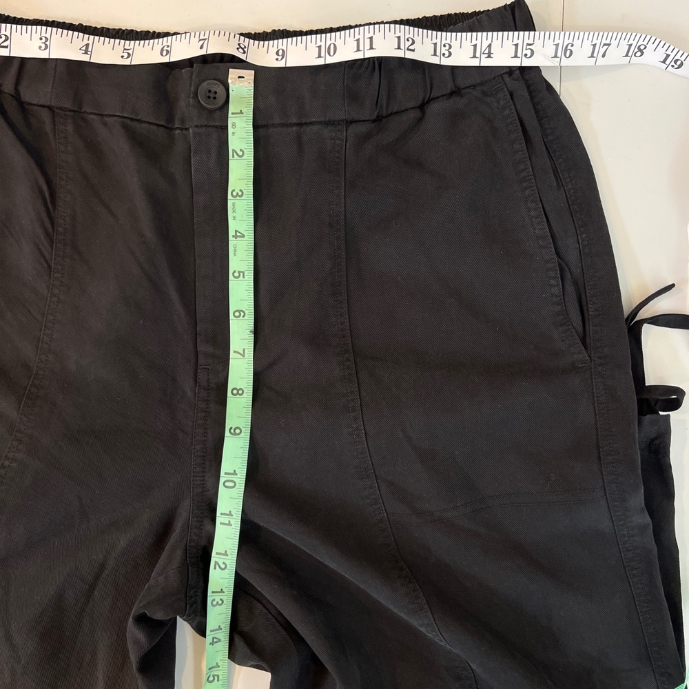 Vuori Coastline Pants Womens L Black Wide Leg Lyocell Drawcord Hem Casual Travel - Picture 12 of 13